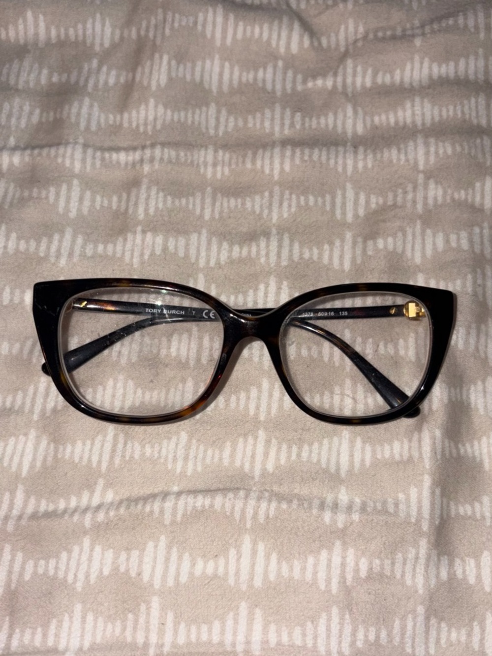 Tory Burch Tortoiseshell Cat-Eye Glasse Frames with Gold Accent